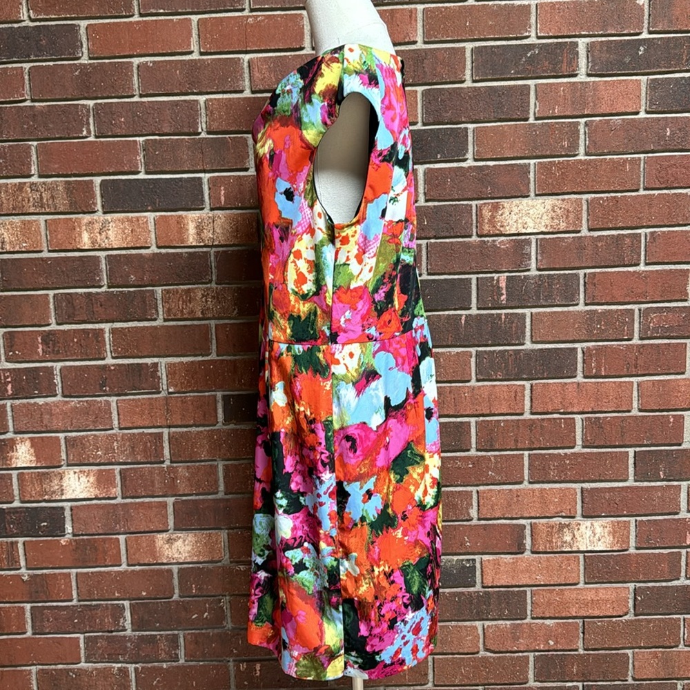 Jones‎ Wear Vibrant Multicolor Abstract Floral Dress Size 16 - Picture 7 of 11